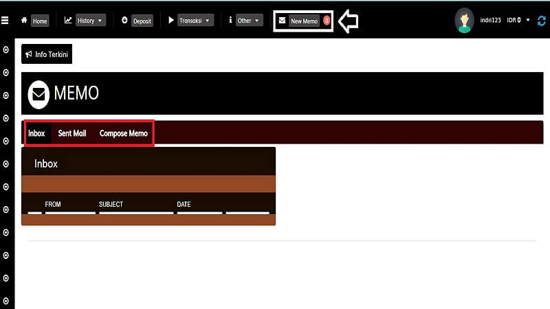 menu new memo