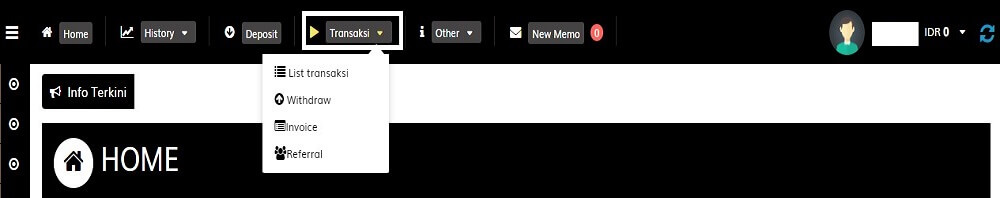 menu transaksi